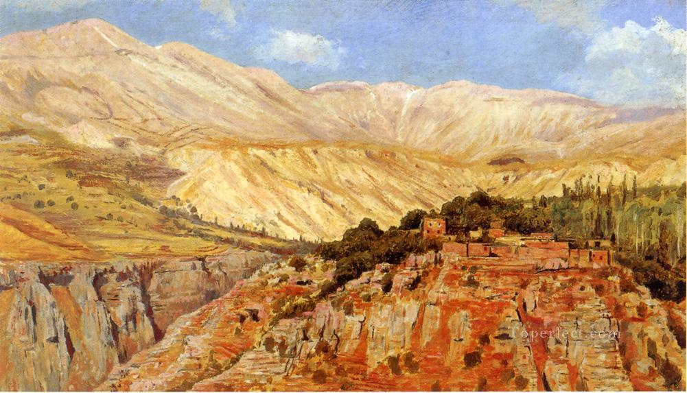 Village in Atlas Mountains Morocco Persian Egyptian Indian Edwin Lord Weeks Oil Paintings
